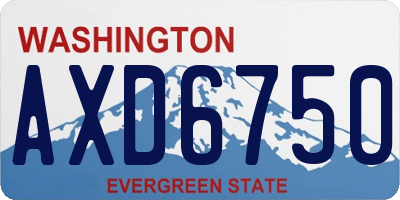 WA license plate AXD6750