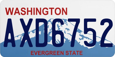 WA license plate AXD6752