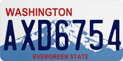 WA license plate AXD6754