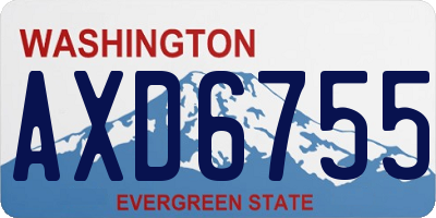 WA license plate AXD6755