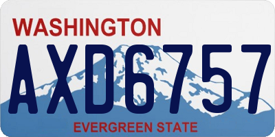 WA license plate AXD6757
