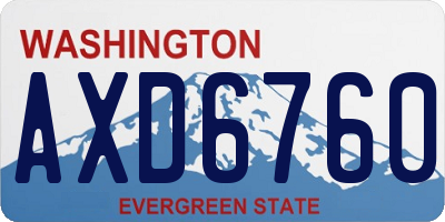 WA license plate AXD6760