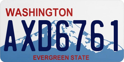 WA license plate AXD6761