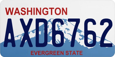 WA license plate AXD6762