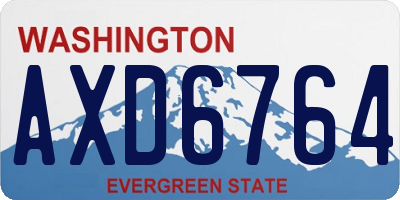 WA license plate AXD6764