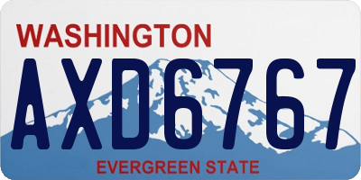 WA license plate AXD6767