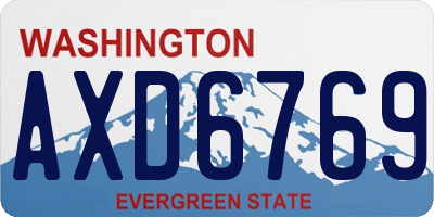 WA license plate AXD6769