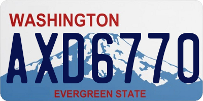 WA license plate AXD6770