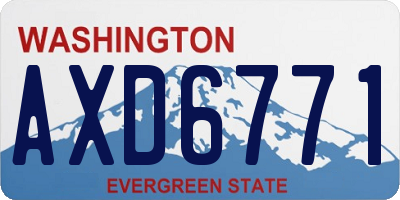 WA license plate AXD6771