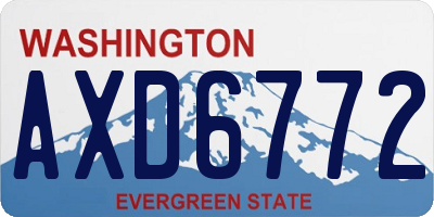 WA license plate AXD6772