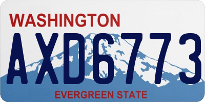 WA license plate AXD6773