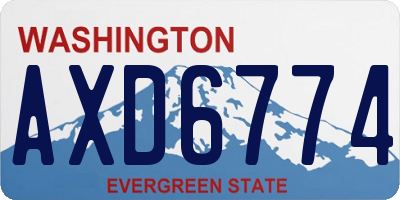 WA license plate AXD6774