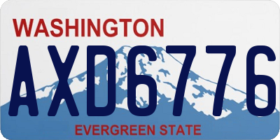 WA license plate AXD6776