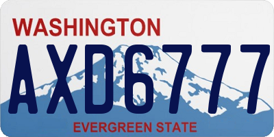 WA license plate AXD6777