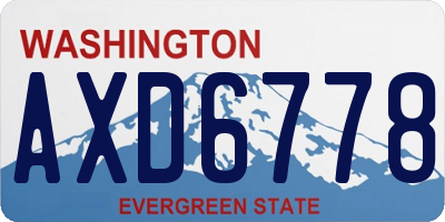WA license plate AXD6778