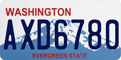 WA license plate AXD6780