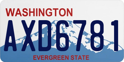 WA license plate AXD6781
