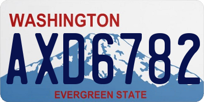 WA license plate AXD6782