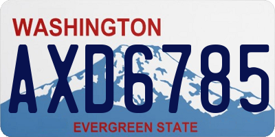 WA license plate AXD6785