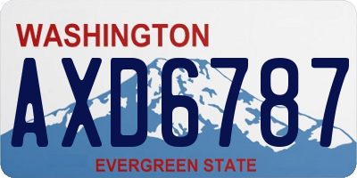 WA license plate AXD6787