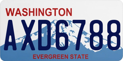 WA license plate AXD6788