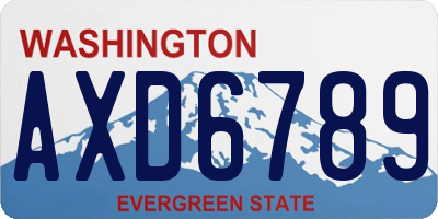 WA license plate AXD6789