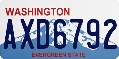 WA license plate AXD6792