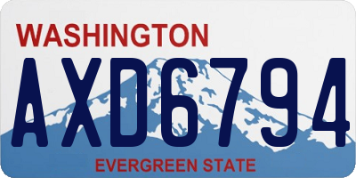 WA license plate AXD6794