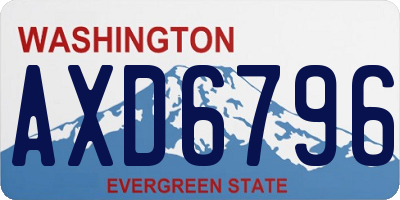 WA license plate AXD6796