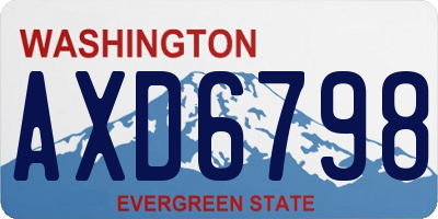 WA license plate AXD6798