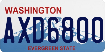 WA license plate AXD6800