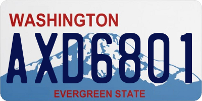 WA license plate AXD6801