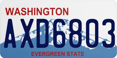 WA license plate AXD6803