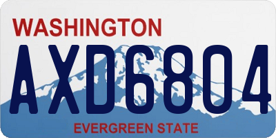 WA license plate AXD6804