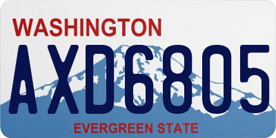 WA license plate AXD6805