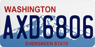WA license plate AXD6806