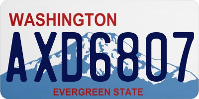 WA license plate AXD6807