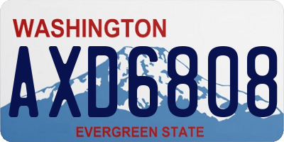 WA license plate AXD6808