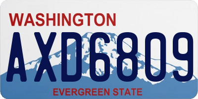 WA license plate AXD6809