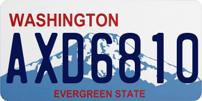 WA license plate AXD6810
