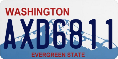 WA license plate AXD6811