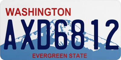 WA license plate AXD6812