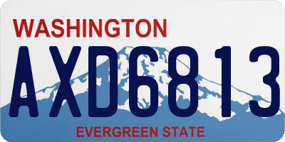 WA license plate AXD6813
