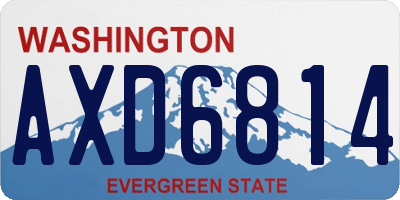 WA license plate AXD6814