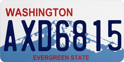 WA license plate AXD6815