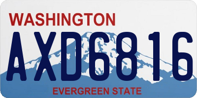 WA license plate AXD6816