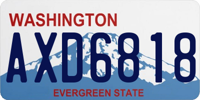 WA license plate AXD6818