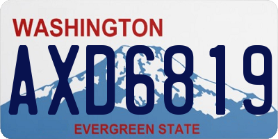 WA license plate AXD6819