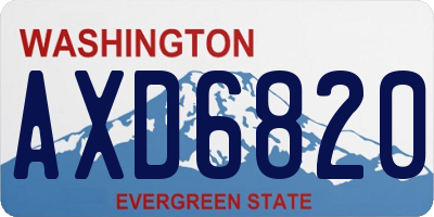 WA license plate AXD6820