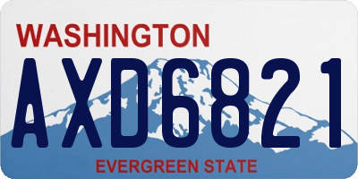 WA license plate AXD6821